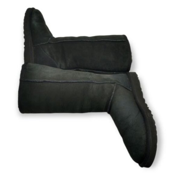 UGG Classic Tall  Snow Boots Women's Size 7 Black Shearling Suede EUC 5815 17" - Picture 4 of 10